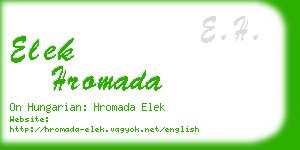 elek hromada business card